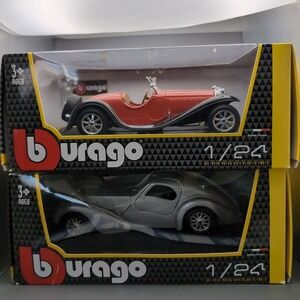 (2) NEW Bburago 1:18 Bugatti Bundle | Type 55 & Type 57SC Atlantic | IN BOX